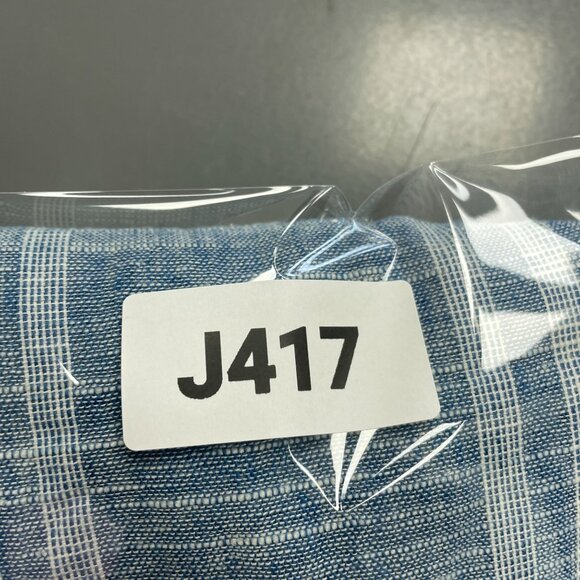 NEW Weatherproof Vintage Men's M Striped Linen Blend Short Sleeve Shirt Blue - Picture 7 of 7